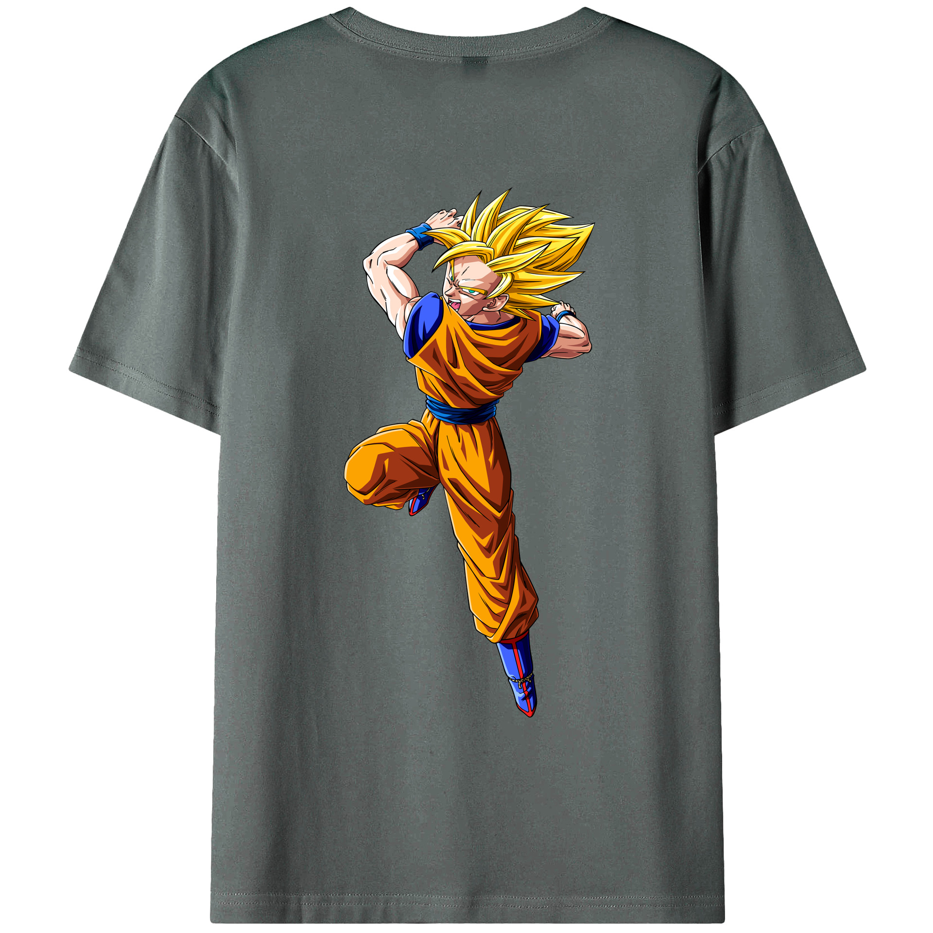 （画像用） ドラゴンボール 孫悟空（そん ごくう）Son Goku カカロット DRAGON BALL Kakarotto 綿100％ メンズ半袖Tシャツ（バックプリント） 通気性
